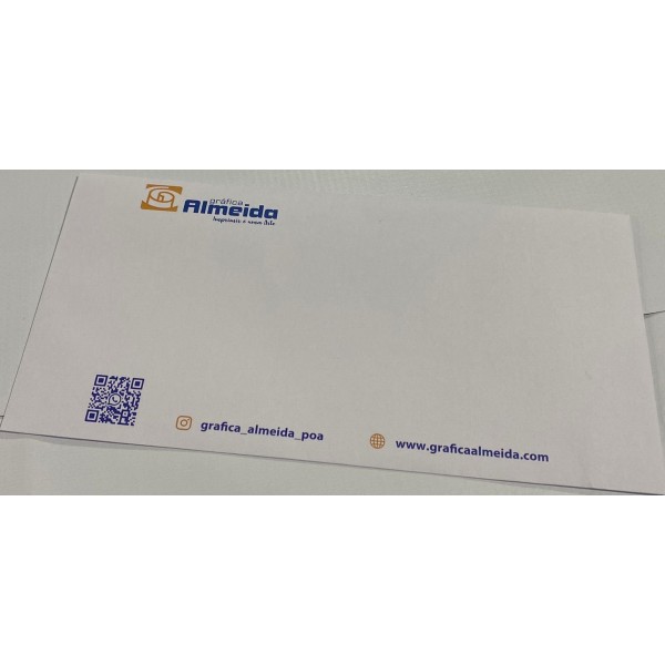 Envelope Ofício Banco 75gr 11,4x22,9cm Personalizado com sua Marca impressão 4x0 CMYK  